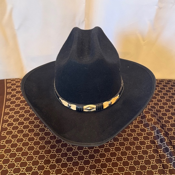 Stylish Black Western Cowboy Hat with Silver Accent main image 11